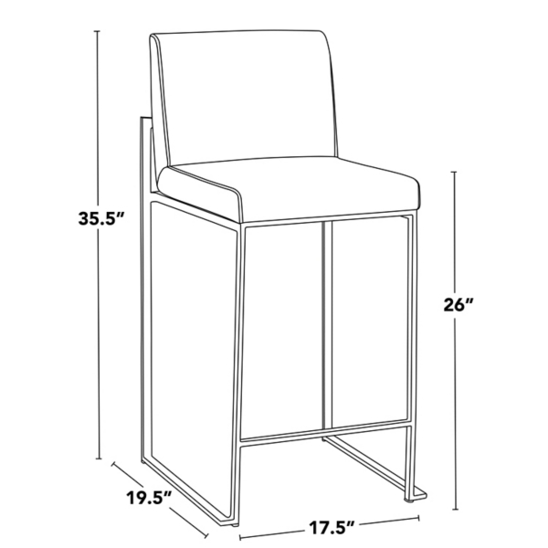 Fiji White Velvet Counter Stools, Set of 3
