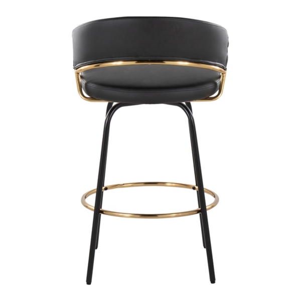 Faux Leather Swivel Counter Stools