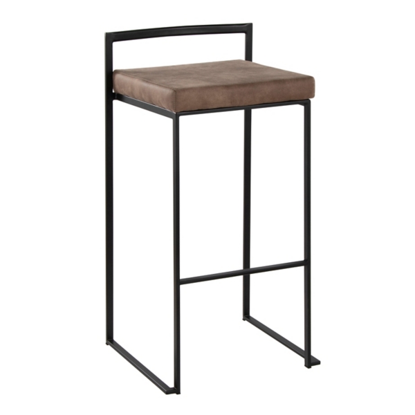 Fiji Brown Stackable Bar Stools, Set of 2