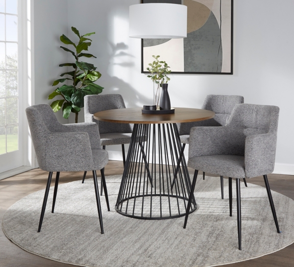 Black and Brown Canary Cosmo Round Dining Table