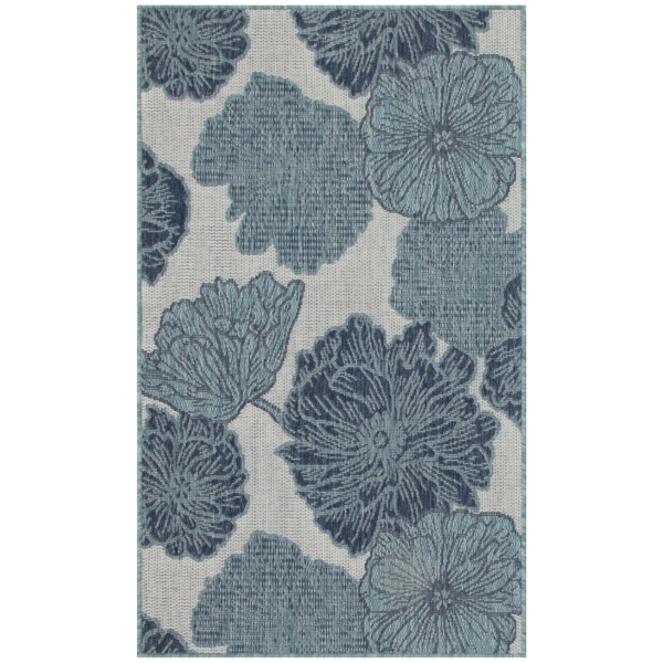 Blue Floral Garden Oasis Outdoor Rug, 3x5 | Kirklands Home