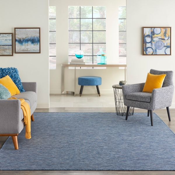 Navy Modern Positano Indoor/Outdoor Rug