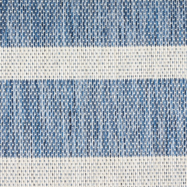 Navy & Ivory Striped Positano Outdoor Rug