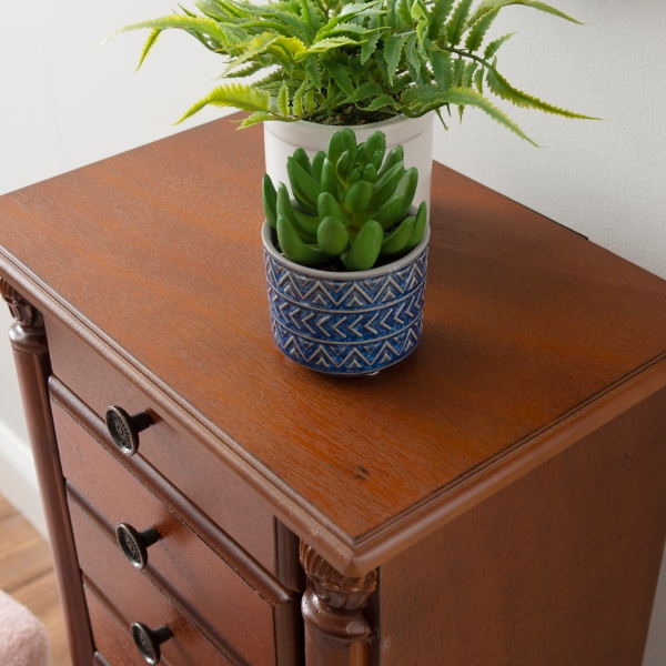 Cherry 5-Drawer Ollie Petite Jewelry Armoire