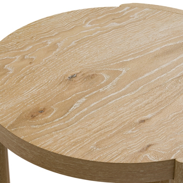Natural Oak Wood Round Ashford Accent Table