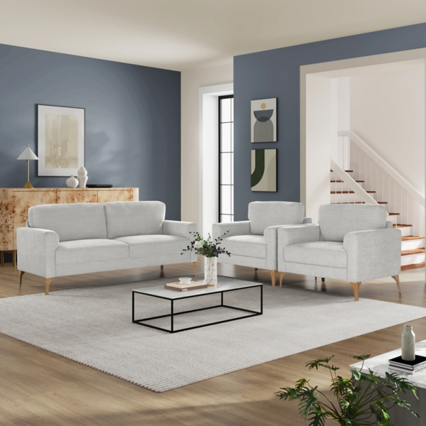 Ivory Woven Upholstered Madeline Sofa