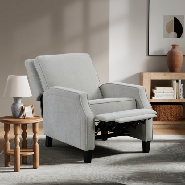 Gray Upholstered Serra Push Back Recliner