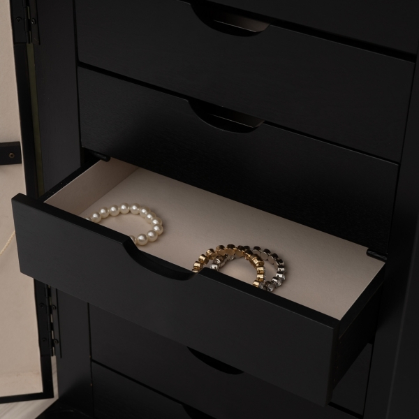 Black 7-Drawer Mekia Jewelry Armoire
