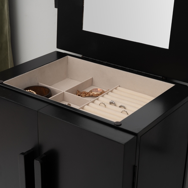 Black 7-Drawer Mekia Jewelry Armoire