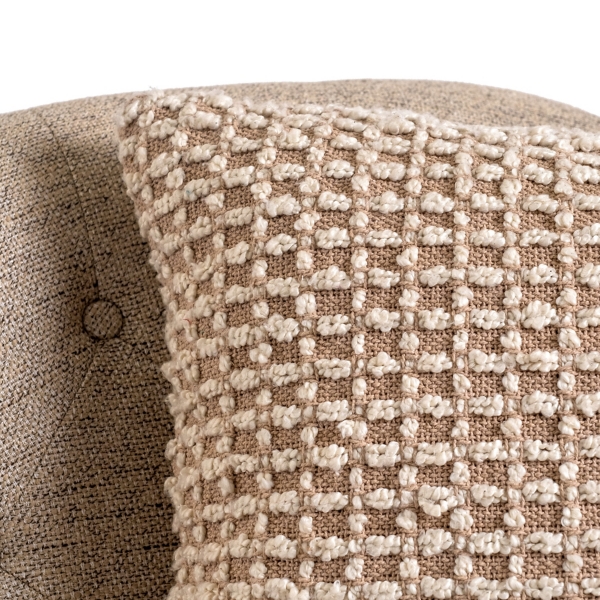 Taupe Boucle Grid Pillow