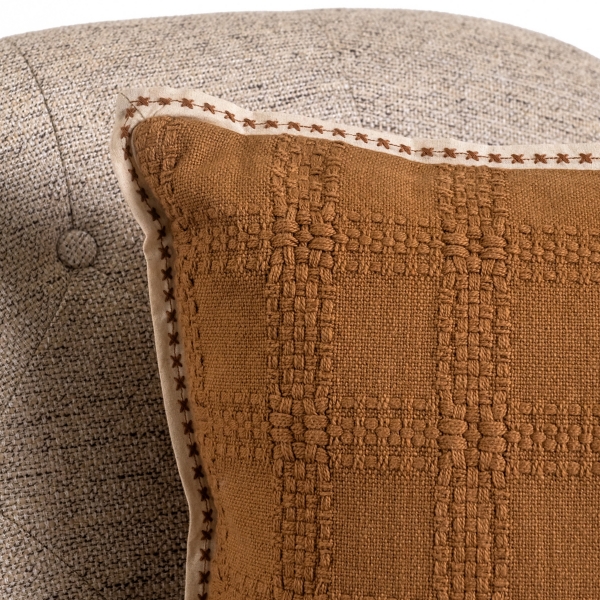 Taupe Maryellen Woven Grid Pillow