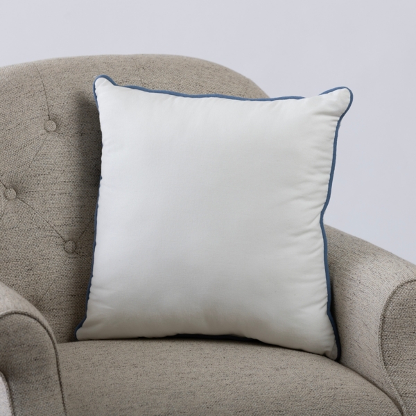 Blue Embroidered Coral Pillow