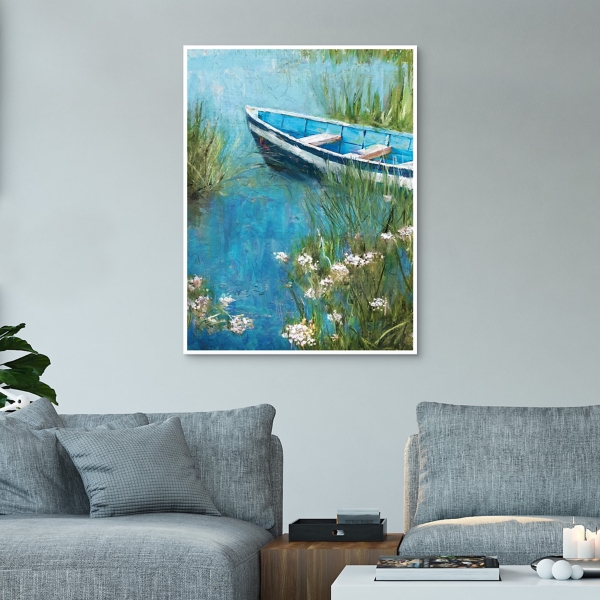 Marshland Row Framed Canvas Art Print