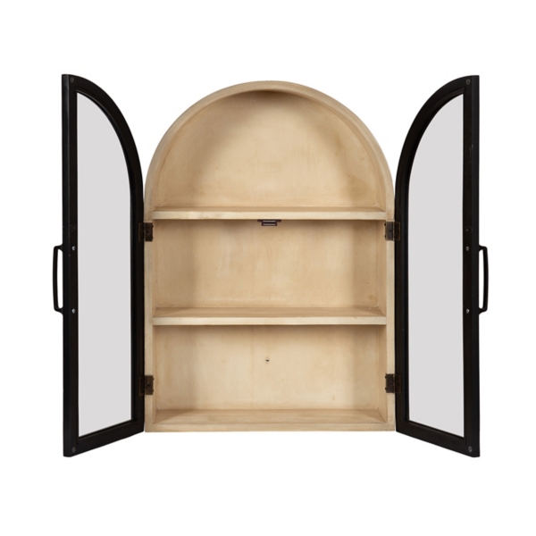 Black and Natural Arch Arcott Wall Cabinet