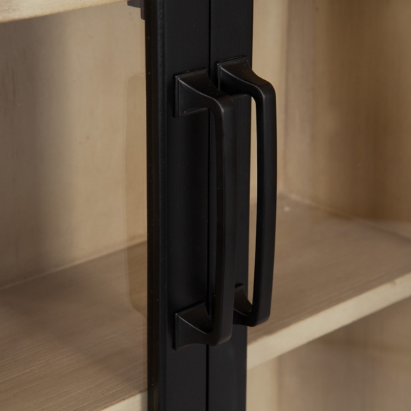 Black and Natural Arch Arcott Wall Cabinet