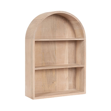 Walnut 3-Tier Arch Arcott Wall Shelf