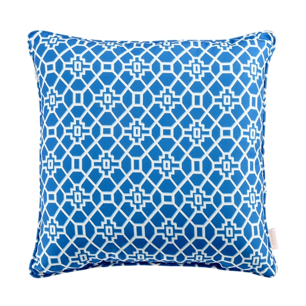 Blue Trellis Outdoor Pillow