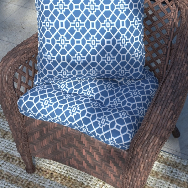 Blue Trellis Outdoor Pillow