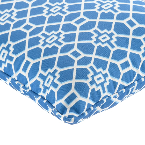 Blue Trellis Outdoor Lumbar Pillow