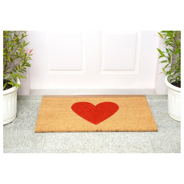 Red Heart Coir Doormat, 36x24