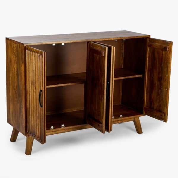 Warm Wood Hudson 4-Door Cabinet