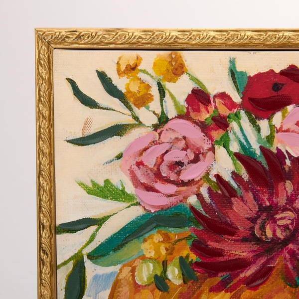 Bright Floral Pumpkin Framed Art Print