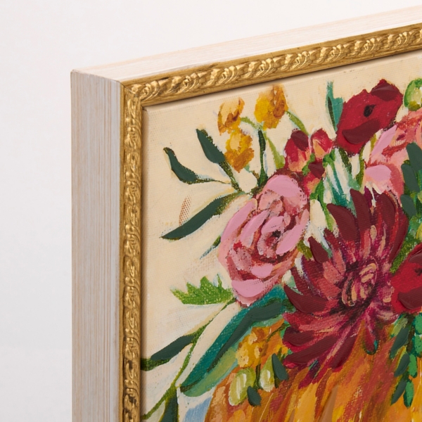 Bright Floral Pumpkin Framed Art Print