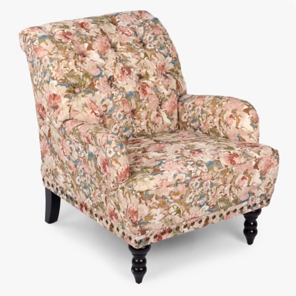 Jewel Floral Tufted Rebecca Armchair