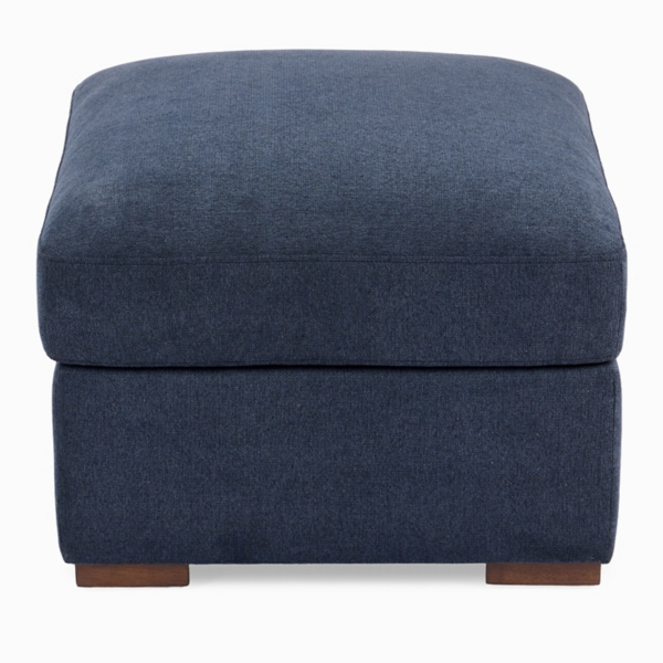 Brooks Blue Upholstered Ottoman