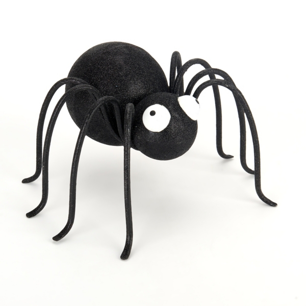 Glittery Metal Spider Halloween Decoration