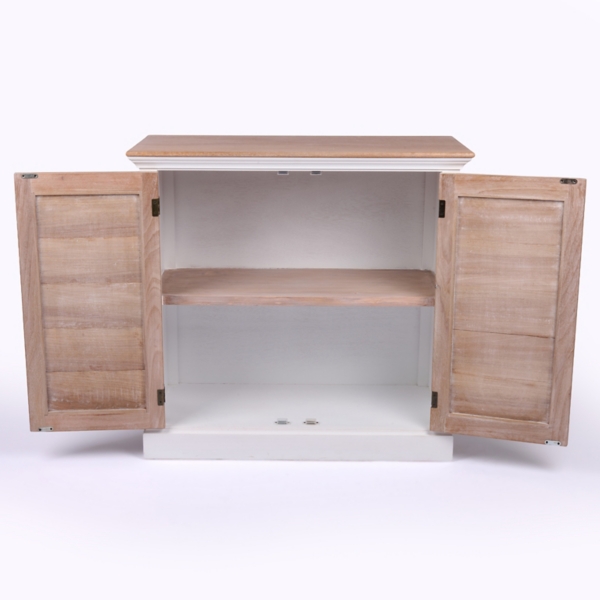 Two Tone Wood Shutter Cabinet