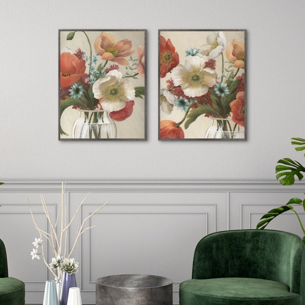Poppy Time Framed Art Prints, Set of 2