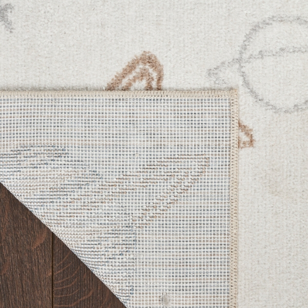 Ivory Rocketship Kids Washable Area Rug, 5x7