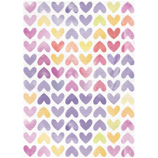 Imagination Colorful Hearts Washable Area Rug