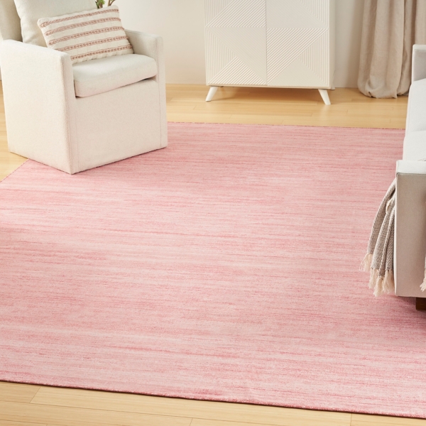 Solid Pink Washable Area Rug, 8x10
