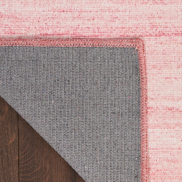 Solid Pink Washable Area Rug, 8x10