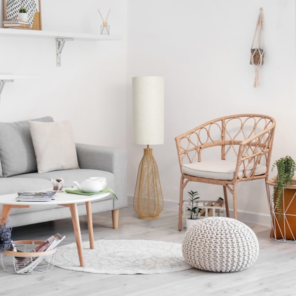 Natural Rattan Wicker Floor Lamp