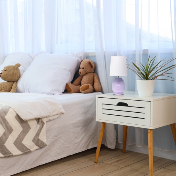 Lavender Dimpled Ceramic Petite Table Lamp