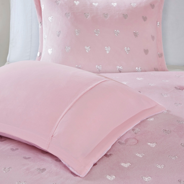 Pink Hearts Kids Full/Queen 4-pc. Comforter Set