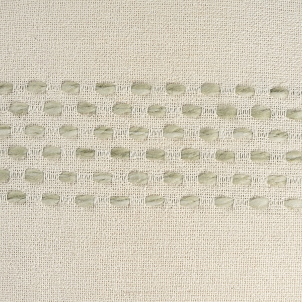 White and Sage Dash Pouf