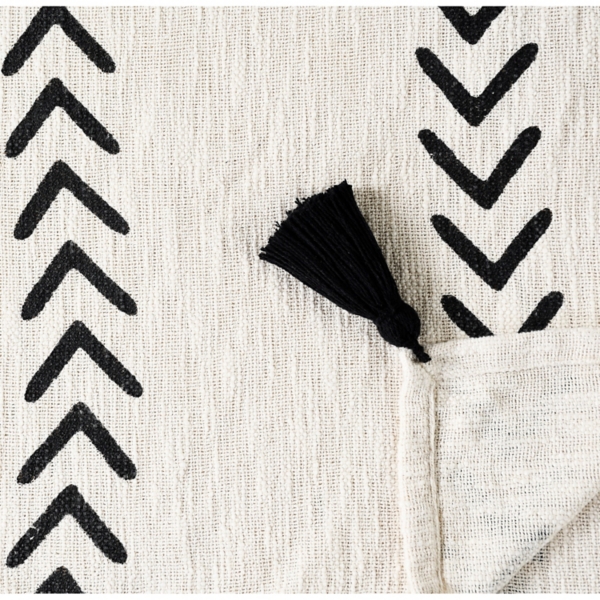 Black and White Handmade Chevron Throw Blanket