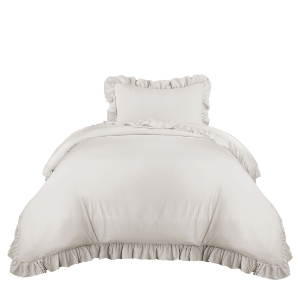 White Ruffle 2-pc. Twin XL Comforter Set | Kirklands Home