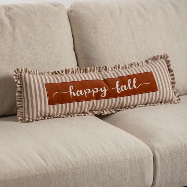 Happy Fall Striped Lumbar Pillow Kirklands Home
