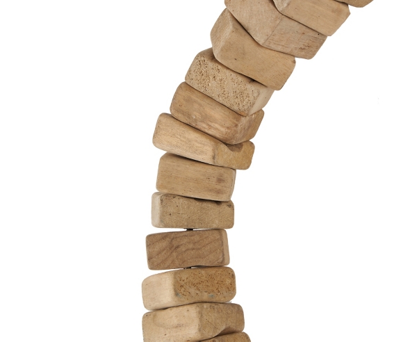 Natural Beaded Wood Round Wall Plaques, Set of 3