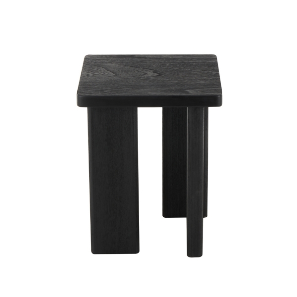 Oiled Black Wood Square Accent Table