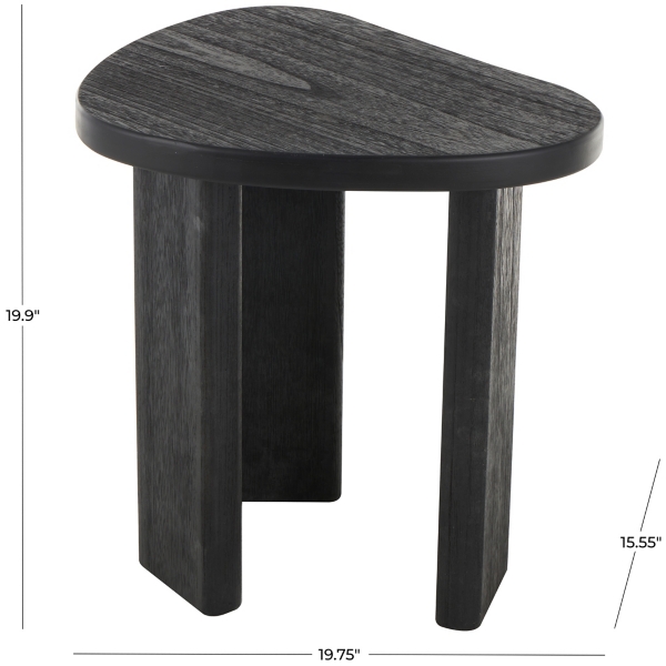 Black Wood Heart Shaped Top Accent Table