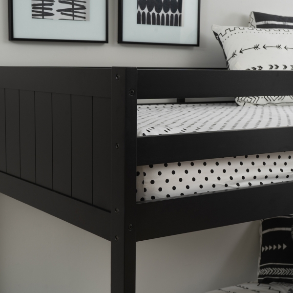 Black Wood Low Profile Darcy Twin Bunk Bed
