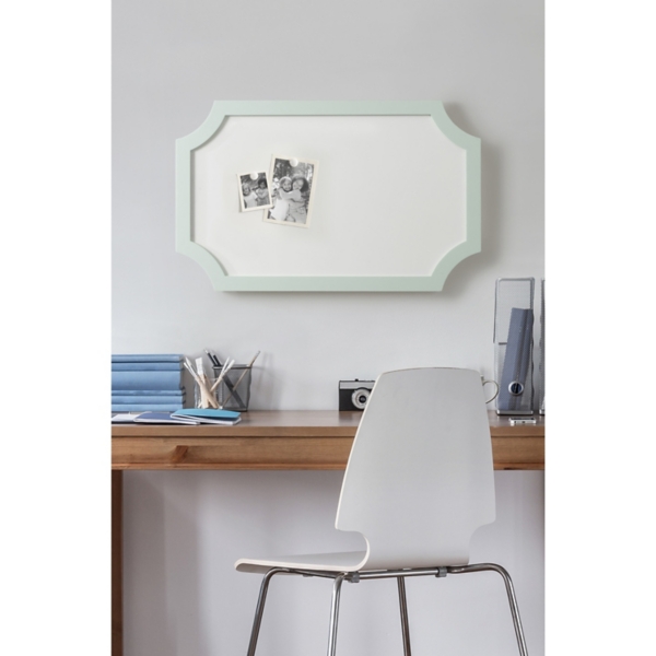 Seafoam Green Scalloped Magnetic Dry Erase Board