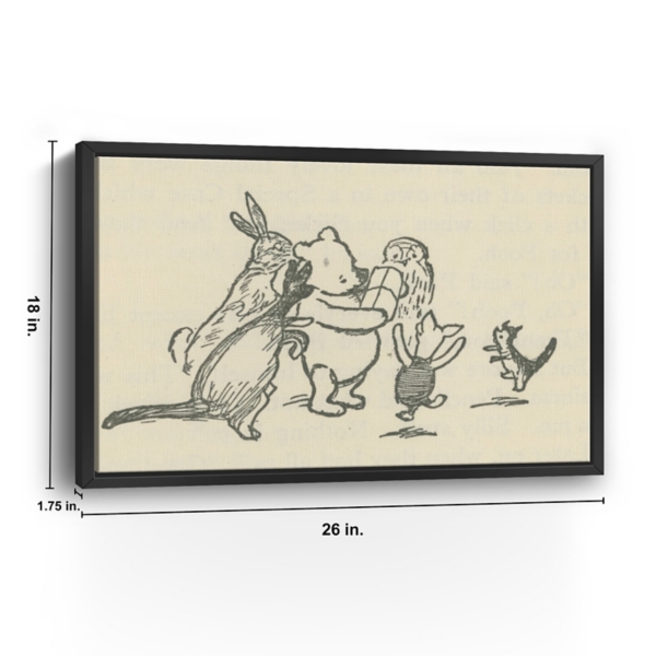 A Present for Pooh Framed Canvas Art Print