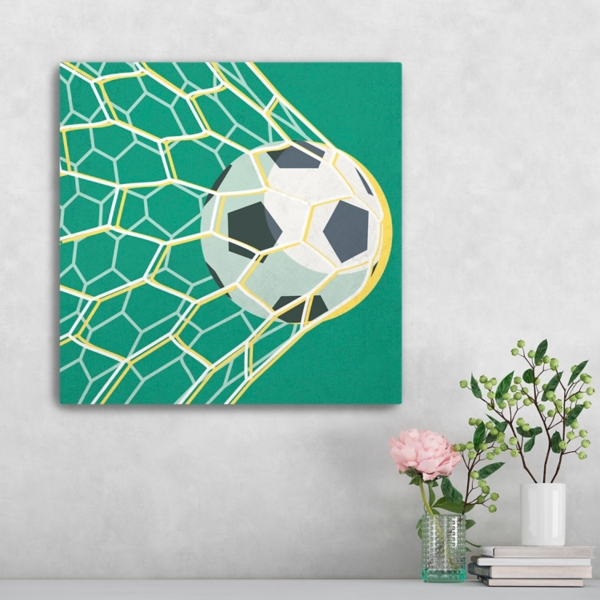Green Perfect Goal Kids Canvas Art Print